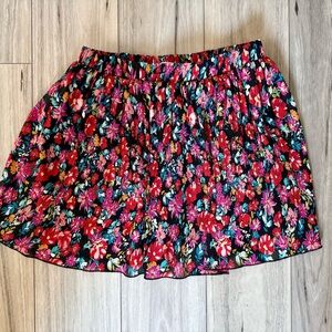 Mittoshop Floral Skater Skirt - Red and Pink